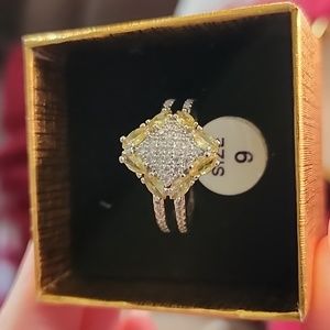 Lemon cubic zirconia ring